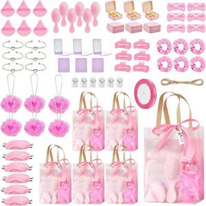 lot 442185 image: 74Pcs Baby Shower Prizes for Game Winners Baby Shower Favors Gifts including Headband Hair Brush Jewelry Box with Gift Bag for Baby Shower Game Prizes Wedding Bridal Shower Favors (Pink)