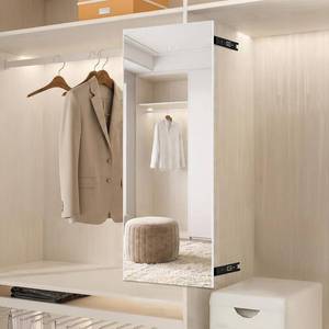lot 442207 image: Retails for $200 brisafe Sliding Closet Mirror, 59x16 Pull-Out Nano Wall Mirror