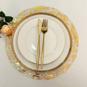 lot 442220 image: Gold Disposable Placemats 13 Inch Metallic Round Place Mats of 12 Set Pressed Gold Doilies Foil Charge Table Runner for Home Decoration Dining Table Wedding Birthday Party