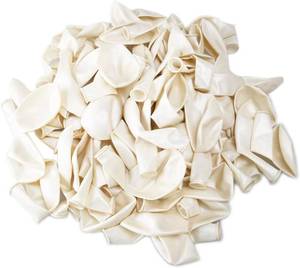 lot 442225 image: 100pcs Latex Balloons, Bulk Pack Inch Helium Fillable White Metallic