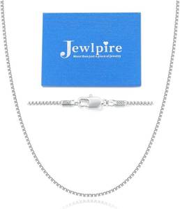 lot 442235 image: Jewlpire 1.3mm Box Chain 14K Gold Plated 925 Sterling Silver Chain Necklace for Women, Sturdy Womens Chains Necklace 14 16 18 20 22 24 26 Inches