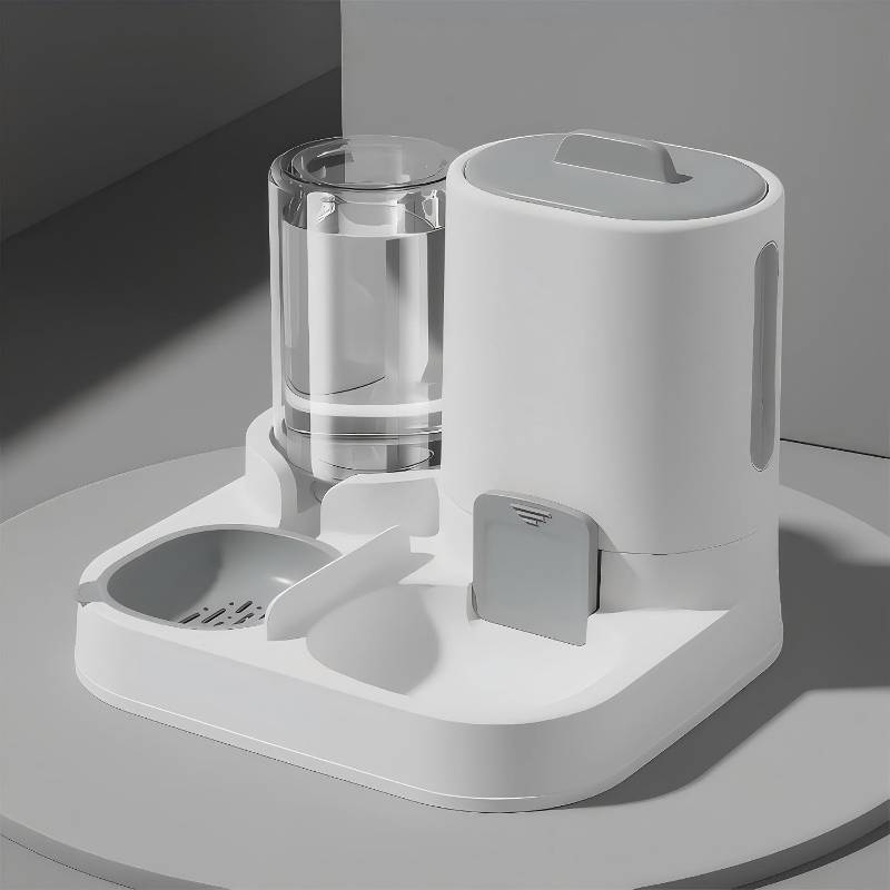 lot 371383 image: Automatic Cat Feeder and Water Dispenser 2-in-1 Food Bowl Station  Gravity Station for Small Cats Dogs Kitten Puppy, Auto Feeding Supplies, Automatic Cat Food and Water Dispenser