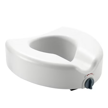 lot 142284 image: Medline 5 Standard Raised Toilet Seat With Lock and No Arms, White