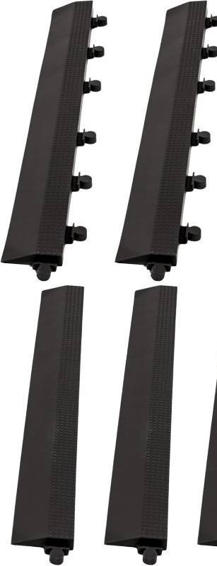 lot 142314 image: Baselayer Interlocking Floor Tile Trim Pieces - Beveled Edges - Durable   in TPE (Rubber Like, NOT Foam, no Odor) - 2 Edges - Made in USA