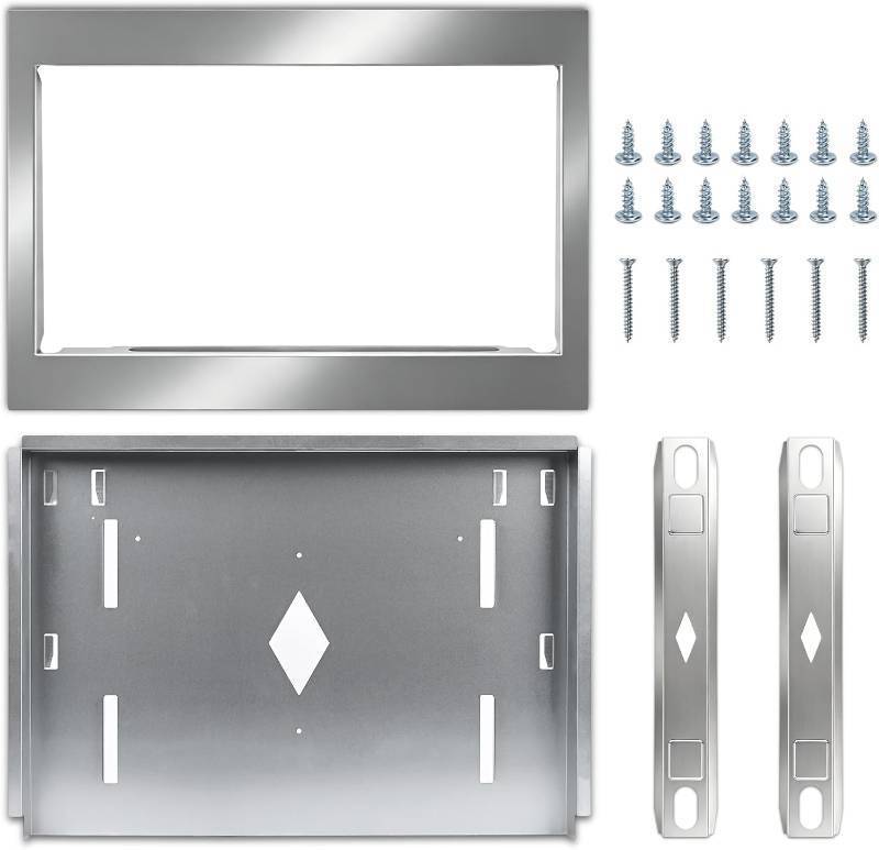 lot 242200 image: Retails for $200 GMTK2768AF 27 Inch Stainless Steel Microwave Trim Kit for Frigidaire Gallery GMBS3068AF 2.2cu.ft Built-In Microwave Oven