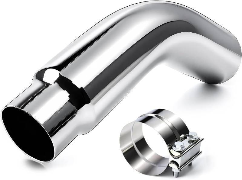lot 121598 image: 4 to 6 Inch Exhaust Elbow Tip for 4 Inch OD Tailpipe, Chrome