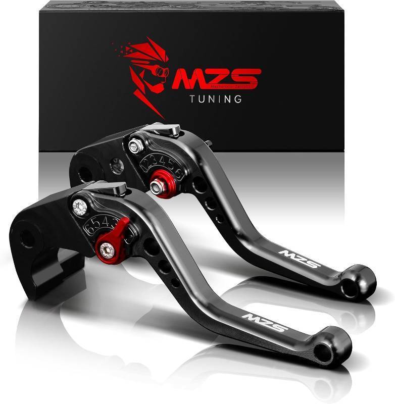 lot 431492 image: MZS Black Motorcycle Brake Clutch Levers Adjustable Short CNC Set