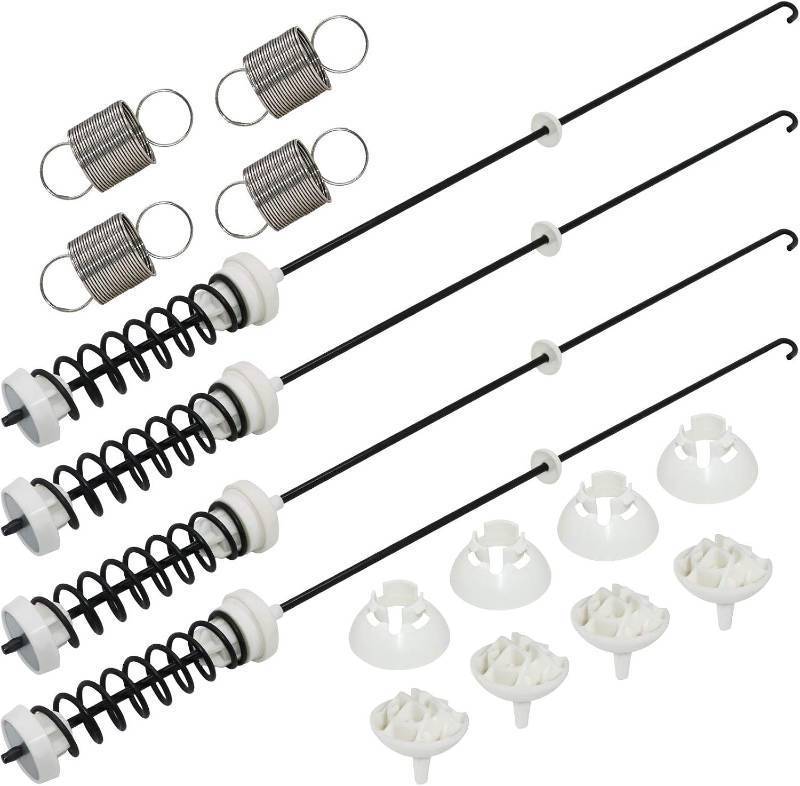 lot 431494 image: NEW UPGRADED W10780048 Suspension Rods(23.6in) W10400895 Washer Suspension Springs(4pcs) by Beaquicy - Replacement kit for Whirlpool Kenmore and Admiral - Replaces WTW4800XQ2, WTW4800XQ4, RTW4640YQ1