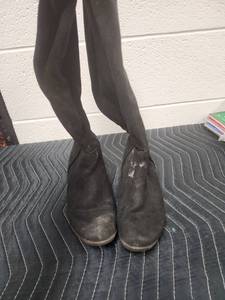 lot 25616 image: Black Suede Ankle Boots with Zip Closure Size 8