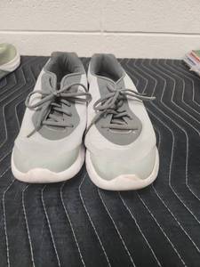 lot 25638 image: Athletic Running Shoes Gray White Lace-Up Sneakers