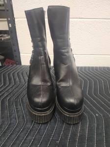 lot 25686 image: Black Lace-Up Platform Boots w Creeper Sole
