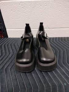 lot 25687 image: Black Platform Chelsea Boots with Buckle Strap - 47