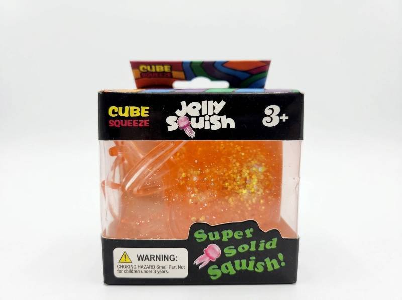 lot 63885 image: Jelly Squish Cube Squeeze Toy Orange