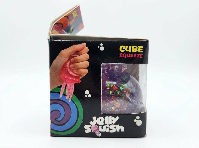 lot 63887 image: Jelly Squish Cube Squeeze Toy- Purple