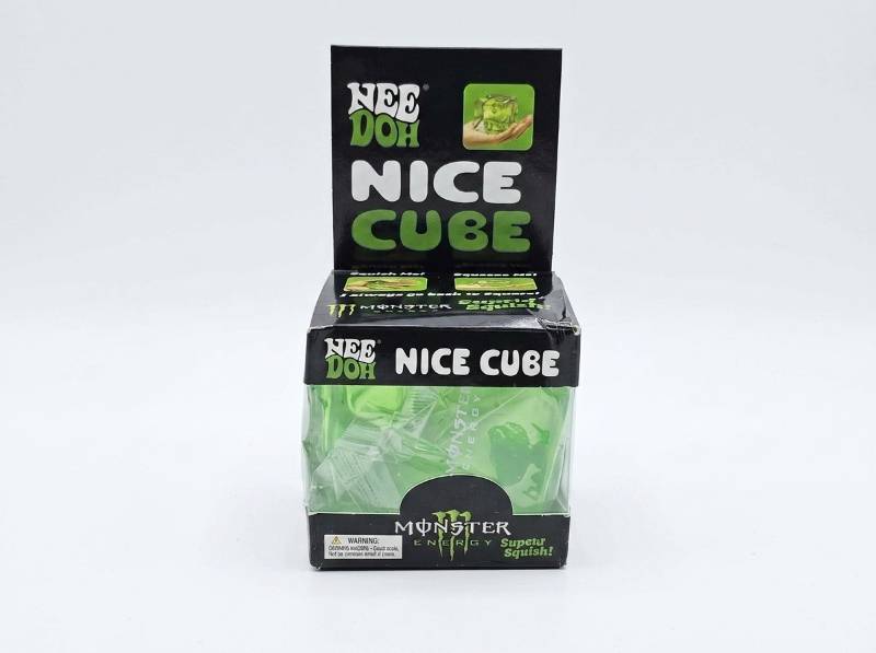 lot 63947 image: Nee doh Nice Cube Squishy Toy Green- Monster Energy