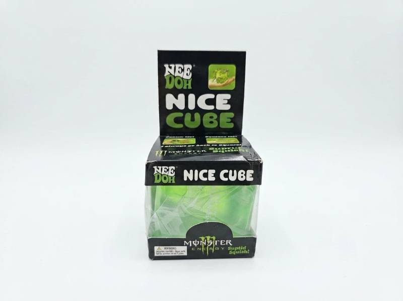 lot 63948 image: Nee doh Nice Cube Squishy Toy Green- Monster Energy