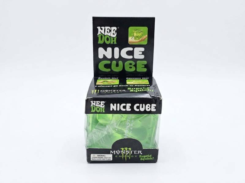 lot 63950 image: Nee doh Nice Cube Squishy Toy Green- Monster Energy