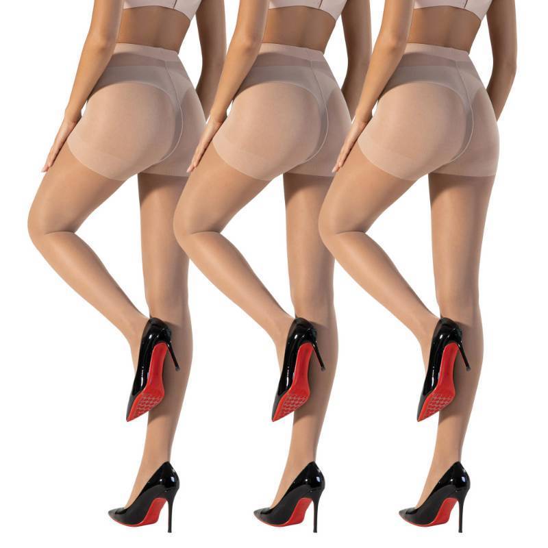 lot 59108 image: Nude Tights - Skin Colored Tights Sheer Tights for Women Womens Tights Control Top Pantyhose for Women Stockings for Women Nude 20DXL Nylons for Women Reinforced Toe - Retail $10