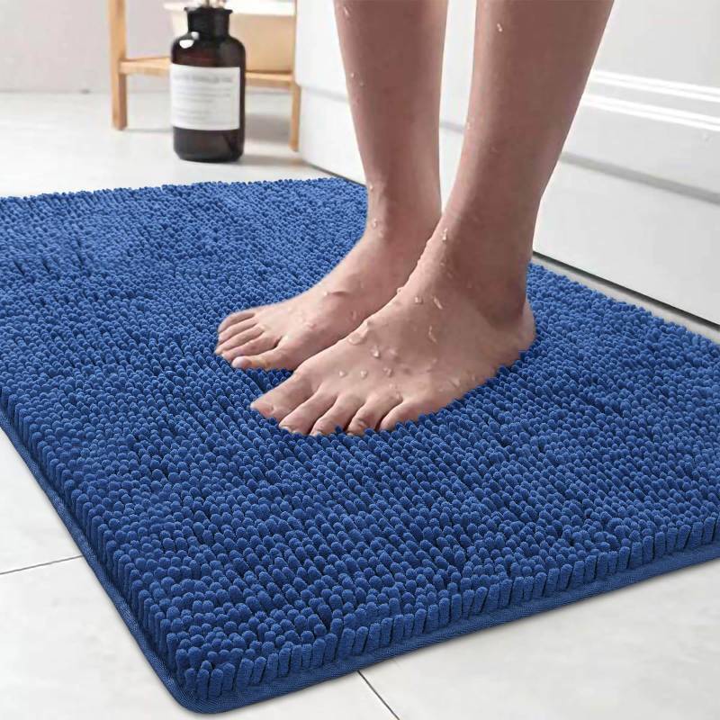 lot 59066 image: Luxury Bathroom Rug Shaggy Bath Mat 24 x 36 Inch, Blue - Retail $25