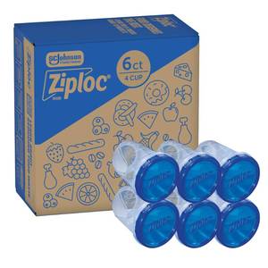 lot 39031 image: Ziploc Twist n Loc Food Storage Containers, Leak Resistant Design, Medium Round, 6 count - Retail $14