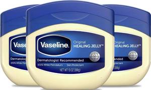 lot 39033 image: Vaseline Original Petroleum Healing Jelly for Dry Cracked Skin 13oz 3ct - Retail $15