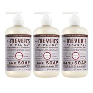 lot 39050 image: MRS. MEYERS CLEAN DAY Liquid Hand Soap, Lavender, 12.5 fl oz, 3 Pack - Retail $14