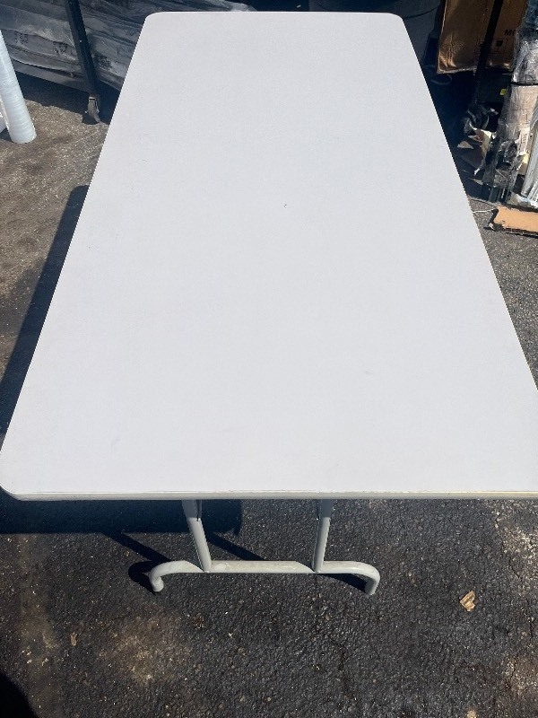 lot 16 image: 5 x 3 Heavy Duty Fold Up Table - Metal Legs