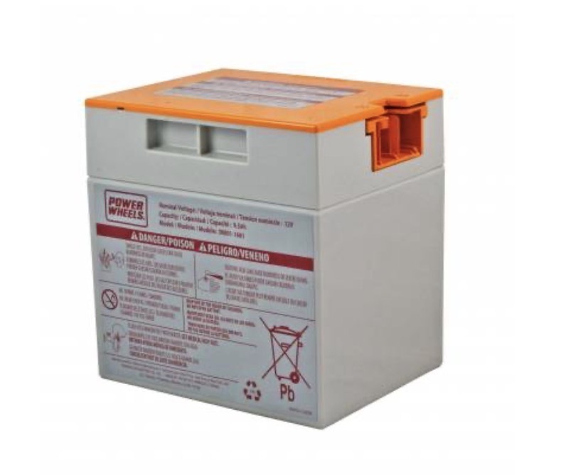 lot 51 image: Official Fisher Price Power Wheels 12V Orange-Top Rechargeable Battery - Part #00801-1776