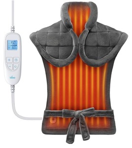 lot 10 image: iDOO Weighted Heating Pad for Neck, Shoulders & Back, Gifts Large Electric Heat Pad for Back, 6 Heat Levels, Birthday Gifts for Men & Women, FSA Eligible HSA Items, 24 x 33-inches