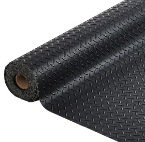 lot 5 image: Garage Floor Mat 7.5 x20 FT Diamond Plate PVC Rubber Flooring Rolls 2.8mm Thick Retails $180
