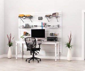 NewAge Products 40 sq. ft. PVC Slatwall, White - Attachments sold separately- Panel and hookups for it only *Retails $319*