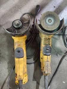lot 11754 image: (2) Corded Angle Grinders with Grinding Wheels