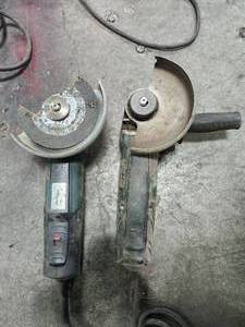 lot 11806 image: (2) Corded angle grinder with abrasive cutting disc