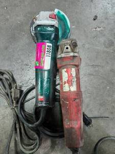 lot 11808 image: (2) Corded Angle Grinders with Grinding Discs and Power Cords