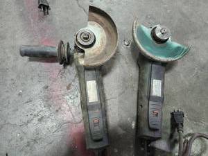 lot 11809 image: (2) Metabo Angle Grinder 2-Pack with Guard and Accessories
