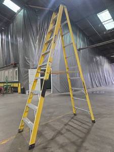 lot 23666 image: 10 Ft - Werner Type IA Fiberglass A-Frame Ladder 300lb