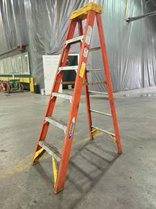 lot 23671 image: 6 Ft - Werner Type IA Fiberglass A-Frame Ladder 300 lbs