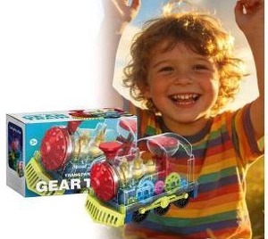 lot 10212 image: Transparent Gear Train Toy Electric Locomotive