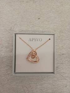 lot 10215 image: APSVO Rose Gold Heart Initial D Pendant Necklace