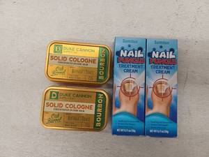 lot 10249 image: 2 Pack Duke Cannon Solid Cologne And 2 Pack Sumifun Nail Fungus Treatment Lot