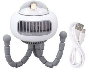 lot 10253 image: Rechargeable UFO Baby Stroller Fan, White