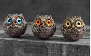 lot 10262 image: Decorative Owl Figurine, 3 Pack