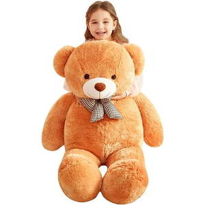 lot 10301 image: Large Plush Teddy Bear with Striped Bow Tie