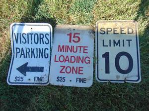 lot 3661 image: 3 Metal road signs