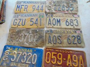 lot 3718 image: Selection of Vintage License Tags
