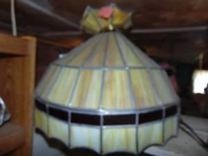 lot 3741 image: Stained Glass Light Fixture