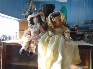 lot 3779 image: Pair of large Dolls - 1 Crochet -