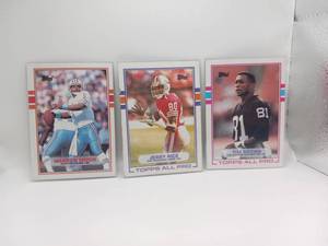 lot 29 image: Topps All Pro Football Cards 3-Card Lot Warren Moon Jerry Rice Tim Brown