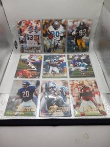 lot 44 image: Fleer 1997 Football Trading Cards Lot 9 Cards Romanowski Sanders Morton