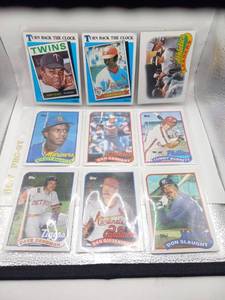 lot 48 image: Baseball Trading Cards Lot 9 Cards Topps Cardinals Twins Phillies Orioles